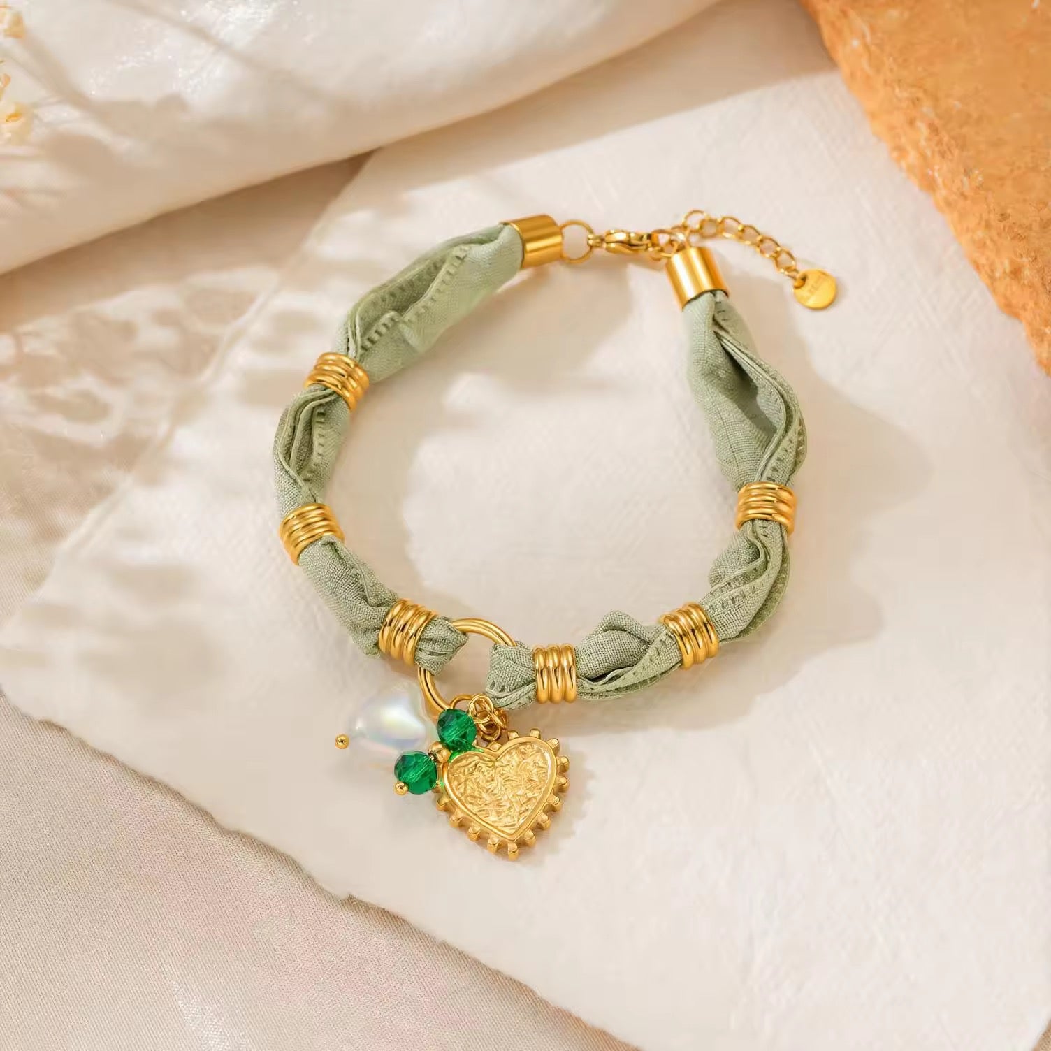 Olive Glow Charm Bracelet ✨