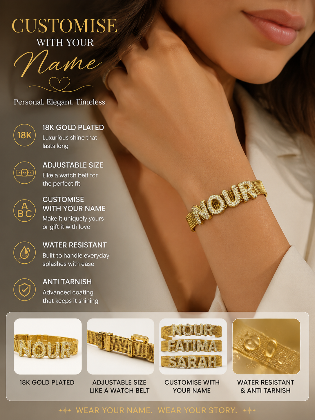 18K Gold Plated NAMELET