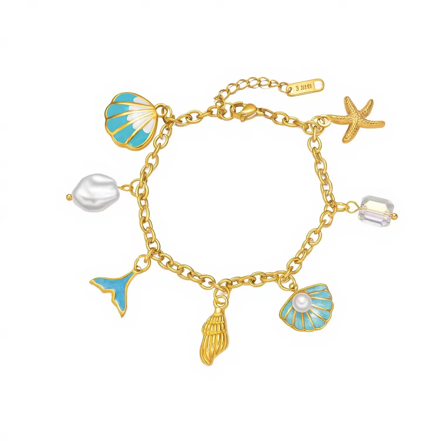 Ocean Pearl Charm Bracelet 🌊