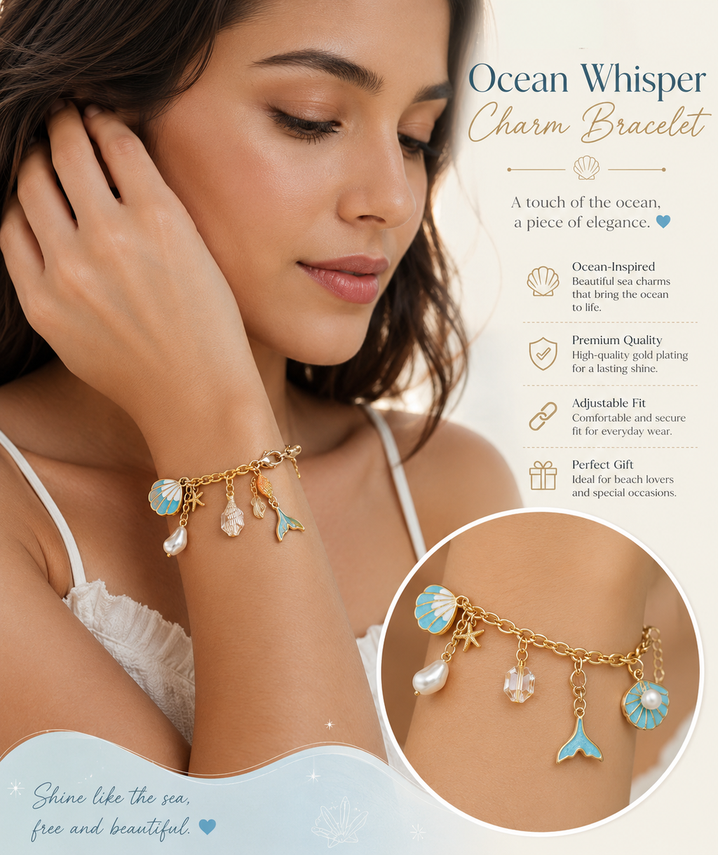 Ocean Pearl Charm Bracelet 🌊