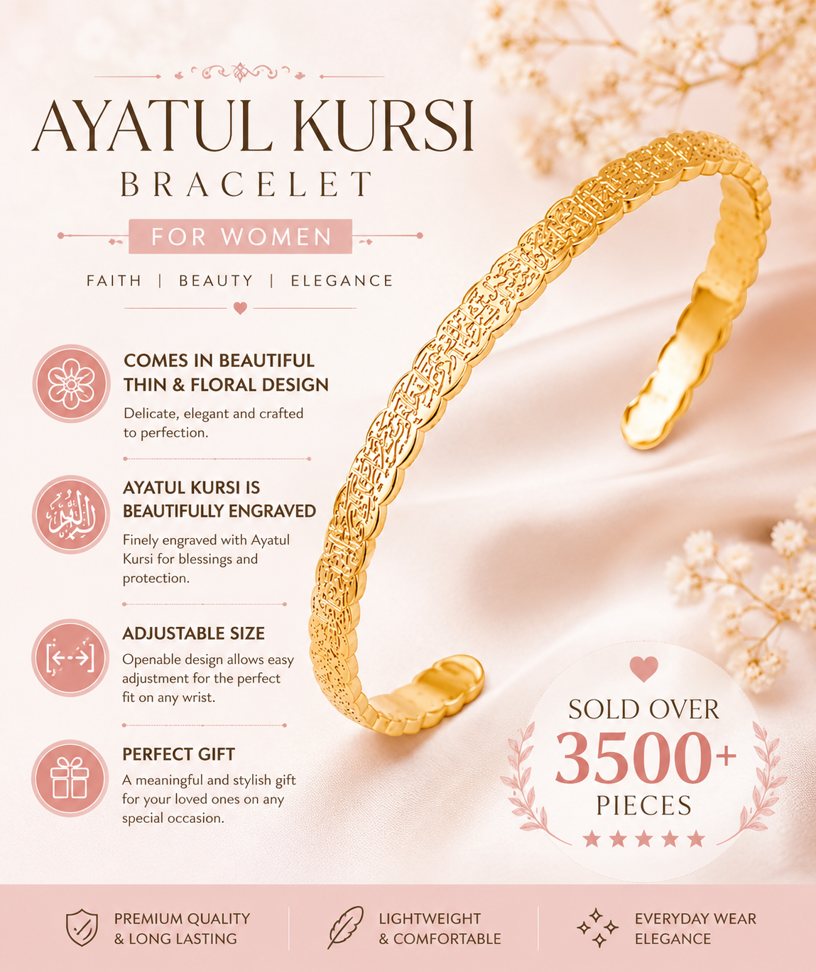 Ayatul kursi bracelet for Women