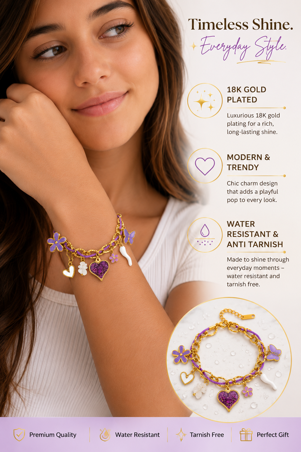 Sweetheart Charm Bracelet 💜